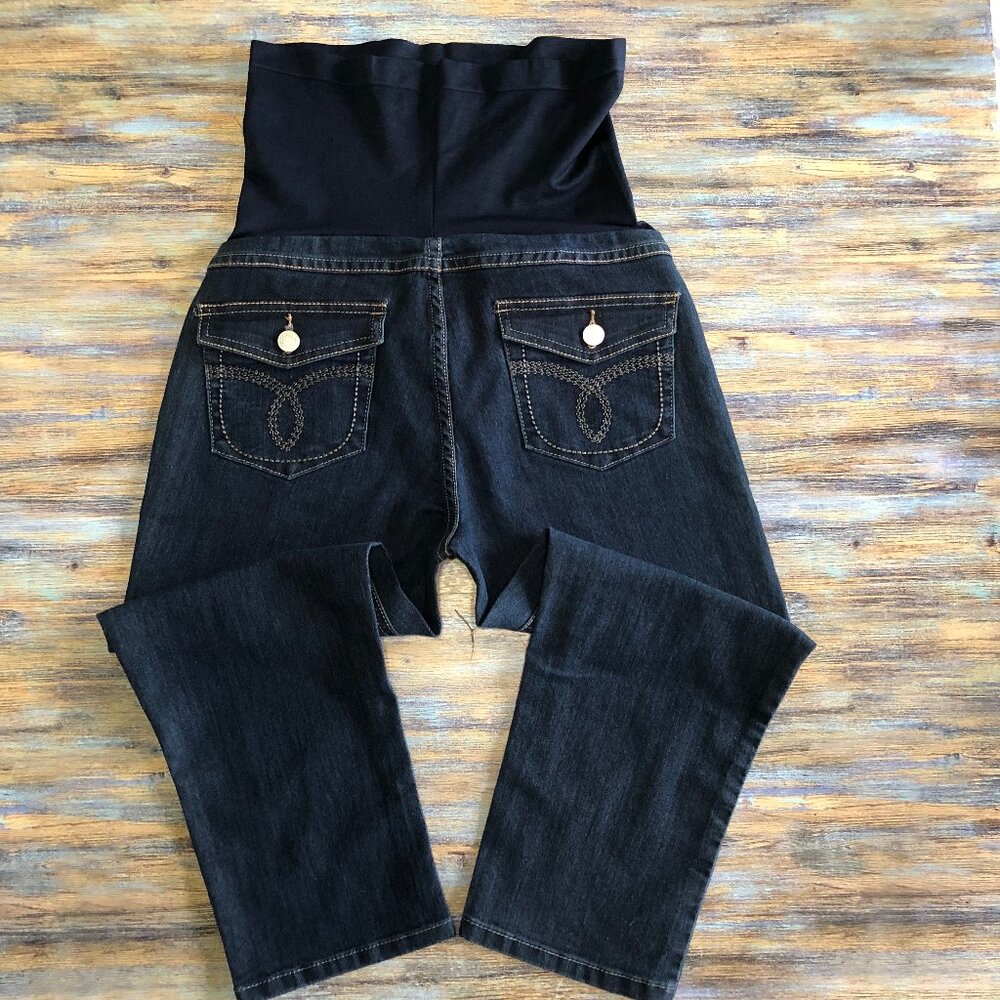 Bella Vida Maternity Jeans Capri Crop Dark Wash Womens Size S
